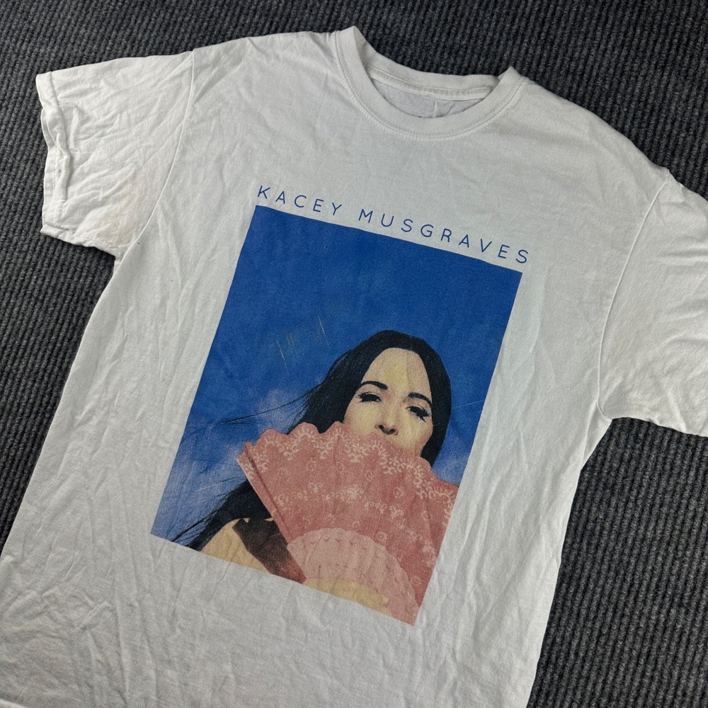 Kacey Musgraves Graphic Tour T-Shirt White Cotton Short Sleeve Womens Medium